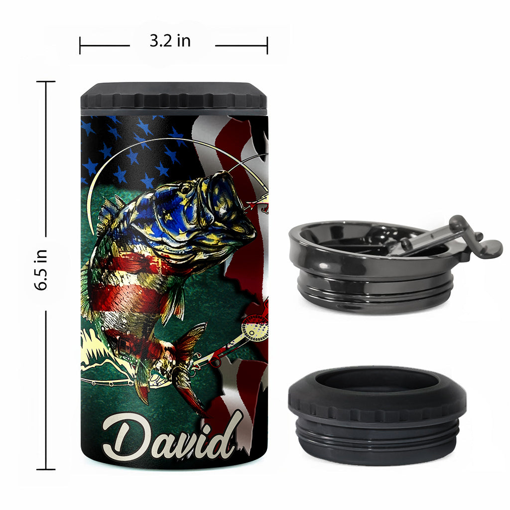 Reel Cool Dad Anglers - Personalized Fishing Can Cooler