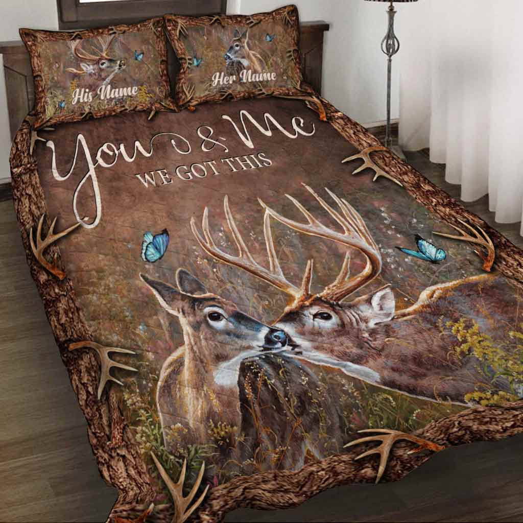 Hunting Couple - Personalized Quilt Set 112021