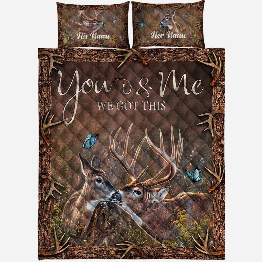 Hunting Couple - Personalized Quilt Set 112021