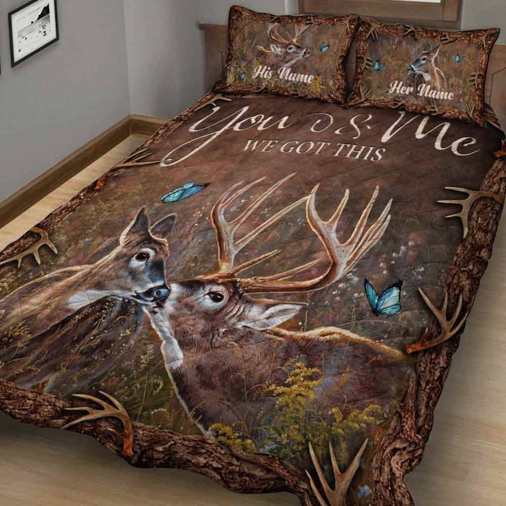 Hunting Couple - Personalized Quilt Set 112021