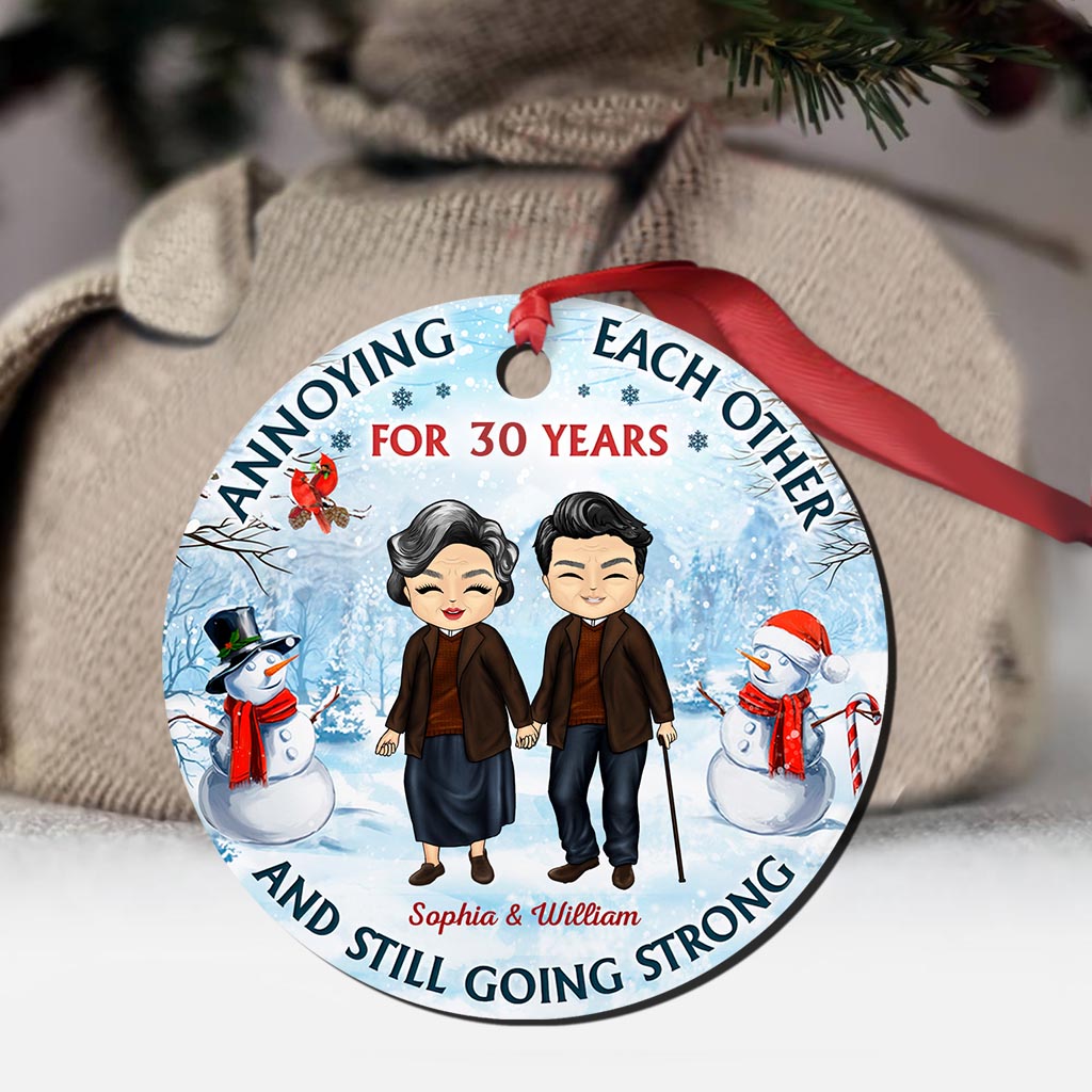 And Still Going Strong - Personalized Christmas Couple Ornament (Printed On Both Sides)