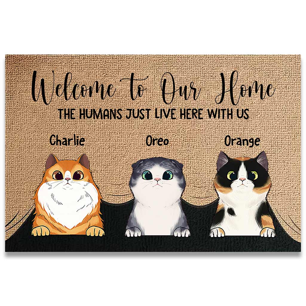Welcome To Our Home - Personalized Cat Doormat