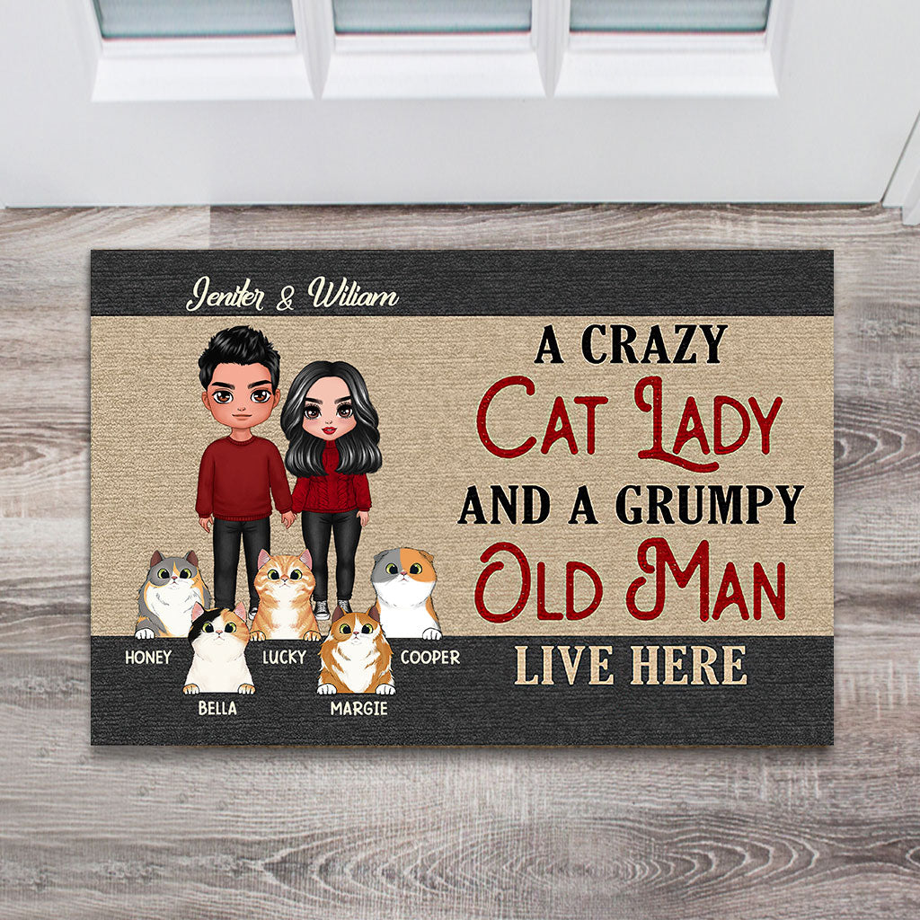 A Grumpy Old Man - Personalized Cat Doormat