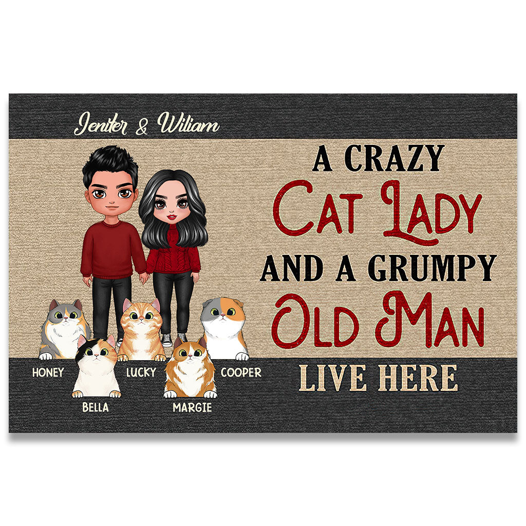 A Grumpy Old Man - Personalized Cat Doormat