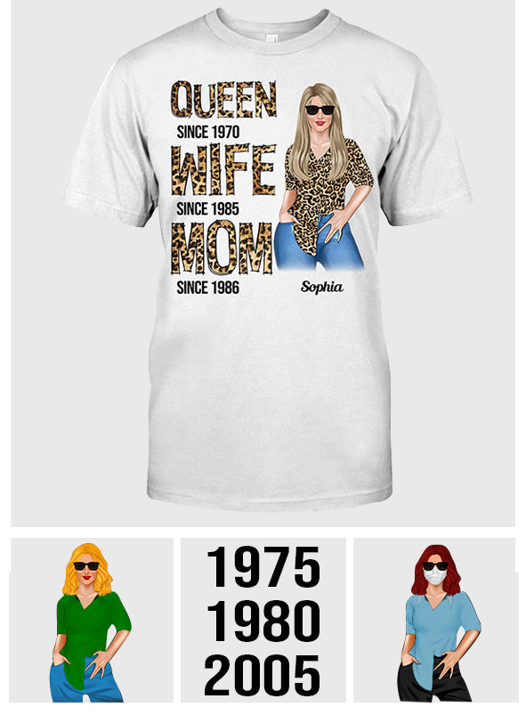 Queen Wife Mom - Personalized Mother T-shirt and Hoodie