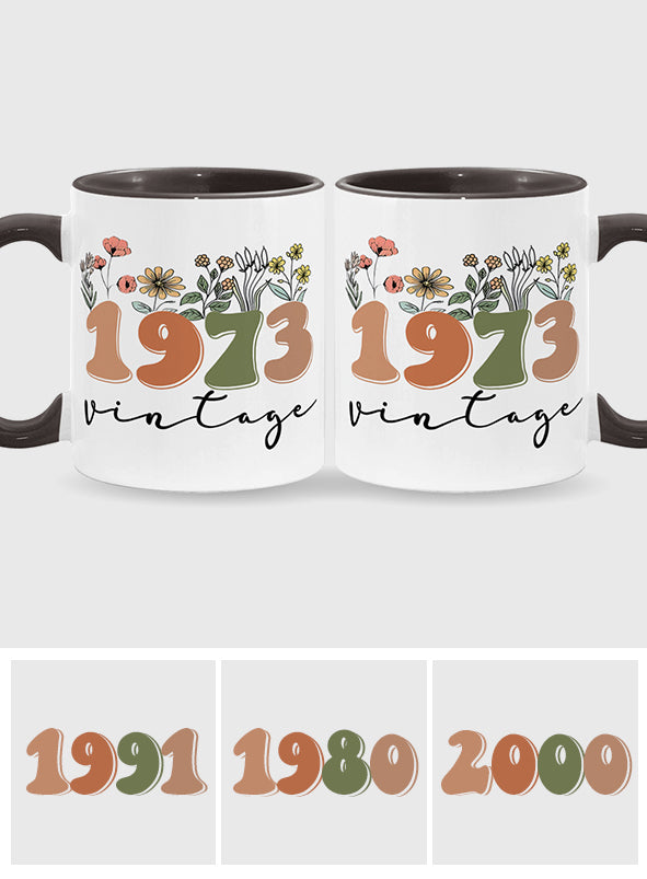 Vintage Version - Personalized Birthday Accent Mug