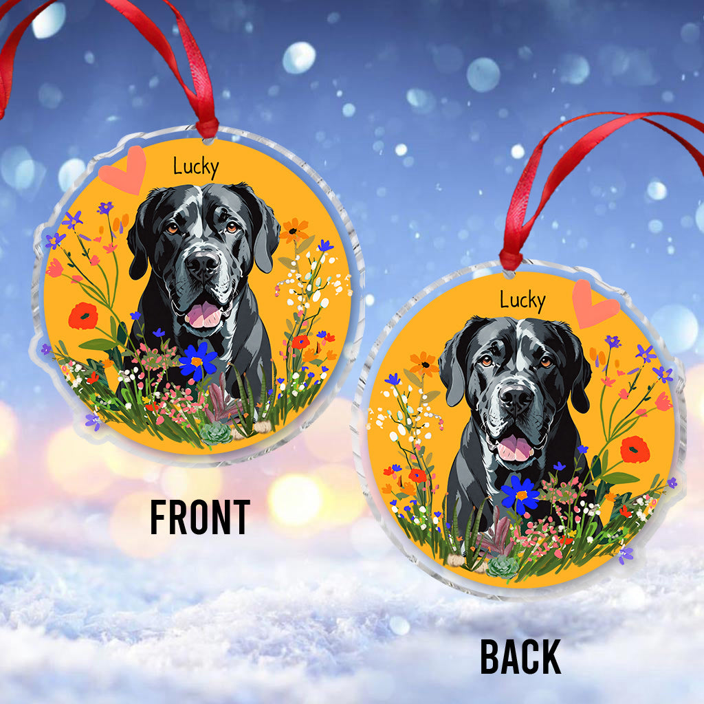 Personalized Dog And Cat Among Flowers - Gift for dog lovers, dog lover, cat lover - Personalized Ornament