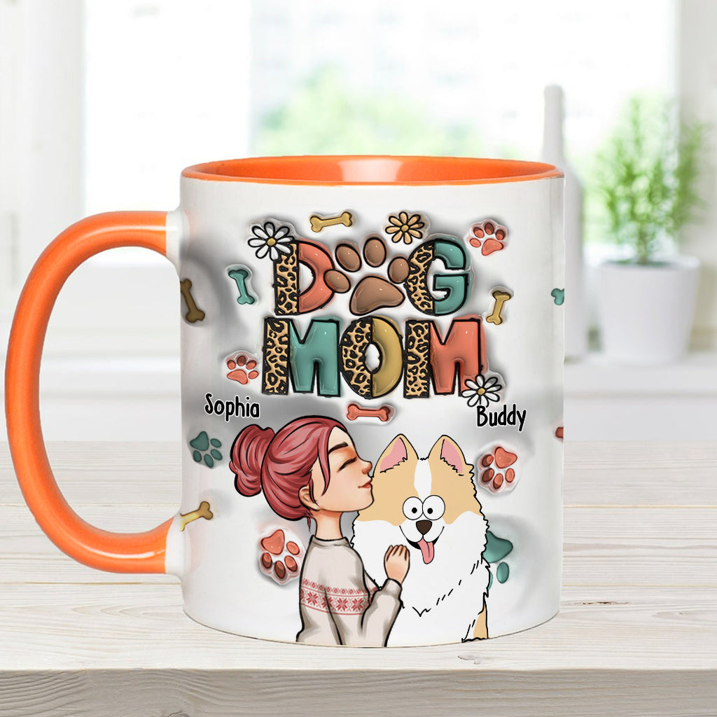 Dog Mom Cat Mom Inflated - Gift for dog lovers, cat lover - Personalized Accent Mug