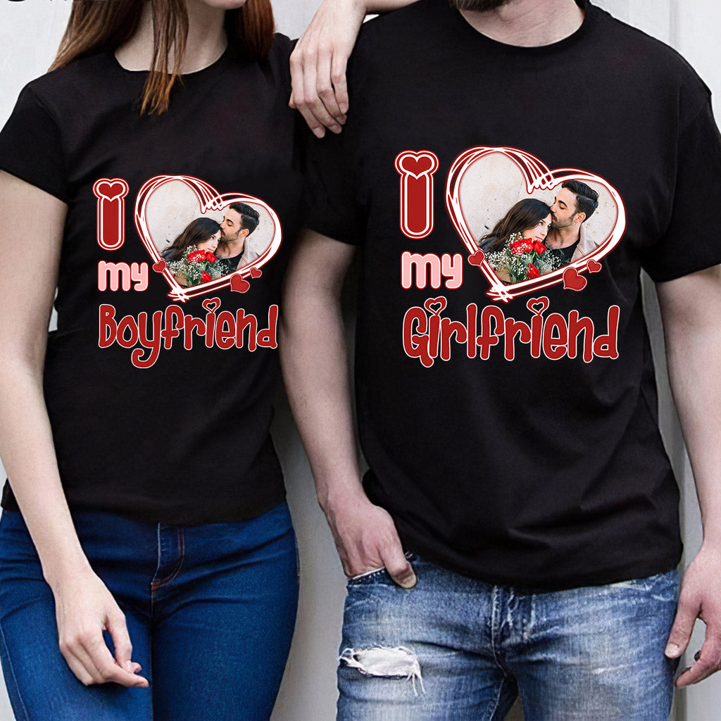 I Love My Boyfriend/Girlfriend/Husband/Wife - Personalized Couple T-shirt And Hoodie