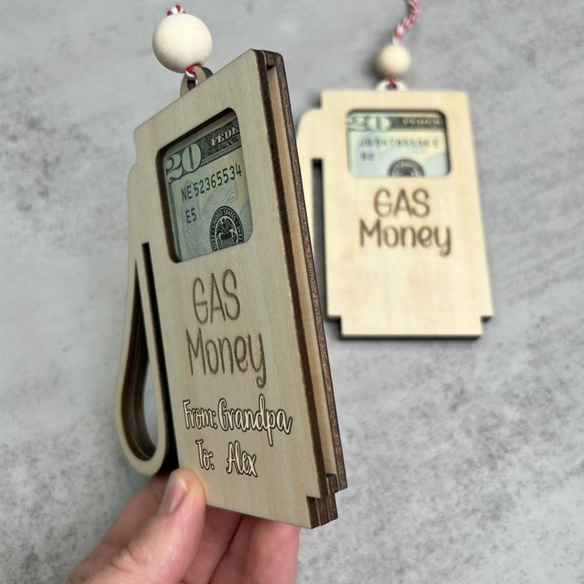 Gas Money - Kid gift for him, boyfriend, husband - Personalized Gift Card Holder/ Money Ornament