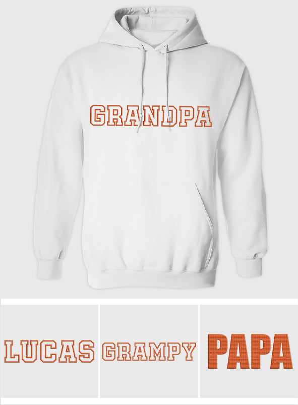 Custom Name - Personalized Grandpa Embroidered Hoodie