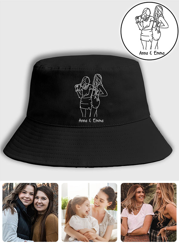 Custom Photo - Personalized Aunt Embroidered Bucket Hat