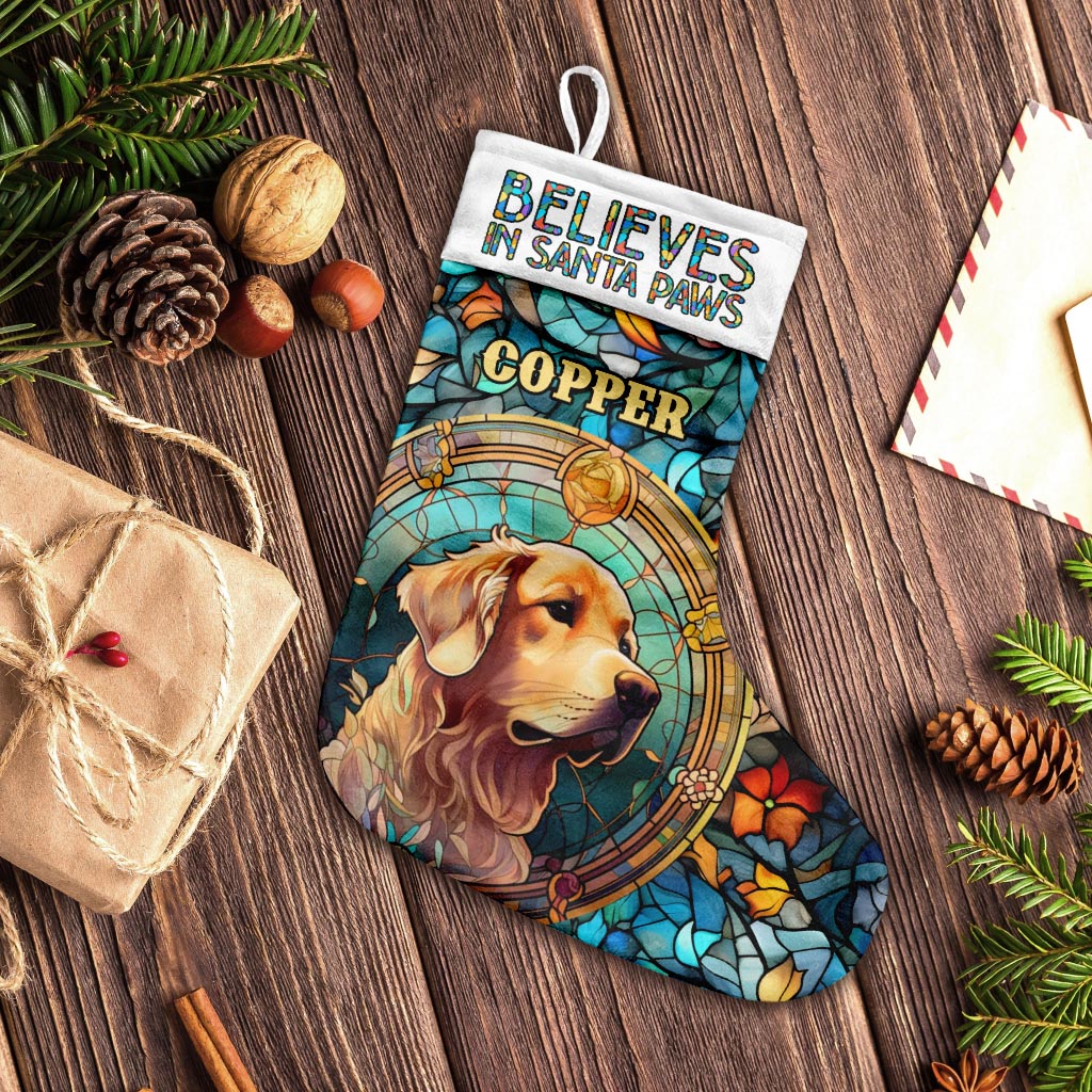 Believes In Santa Paws - Personalized Dog Christmas Stockings