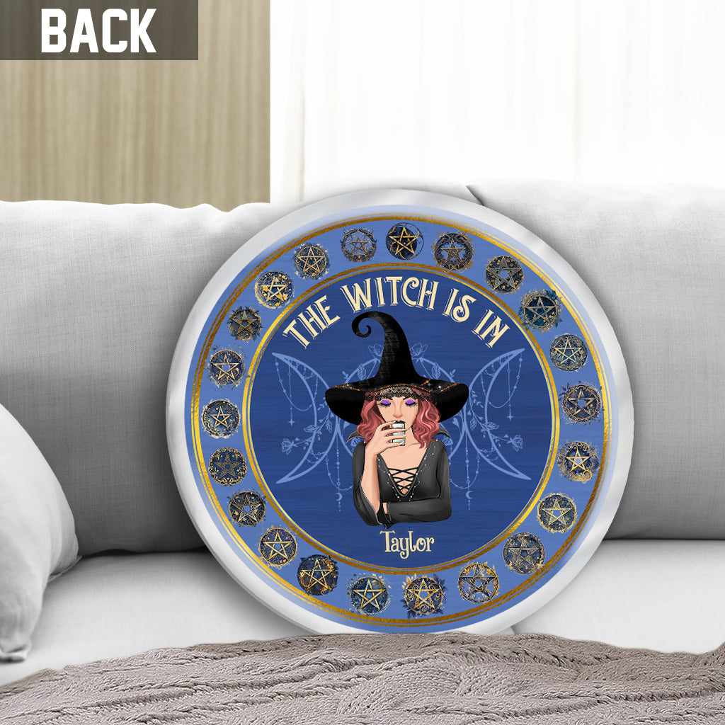 The Witch Is In - Personalized Witch Shaped Pillow