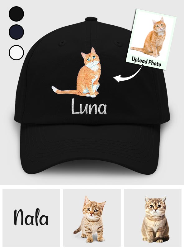 Custom 2D Photo - Personalized Cat Embroidered Classic Cap