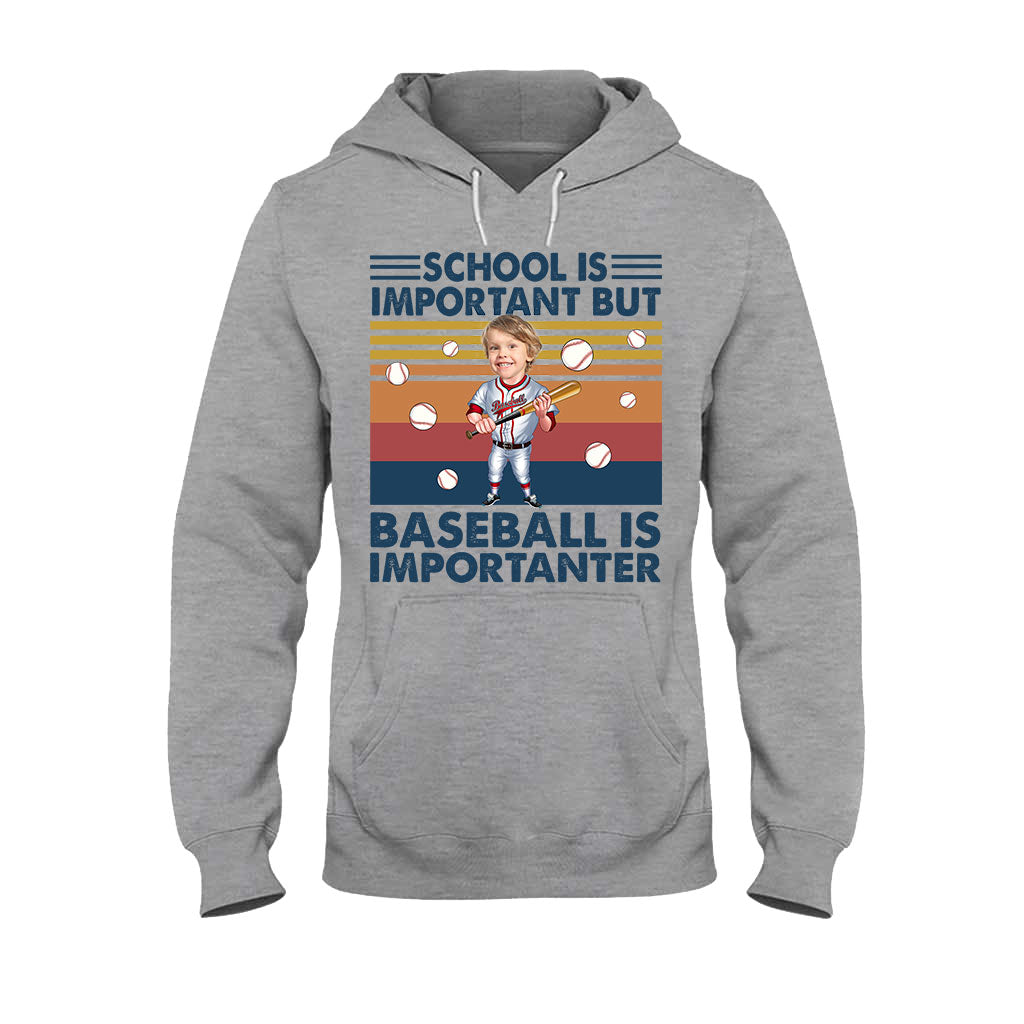 School Is Important But - Personalized Baseball T-shirt And Hoodie