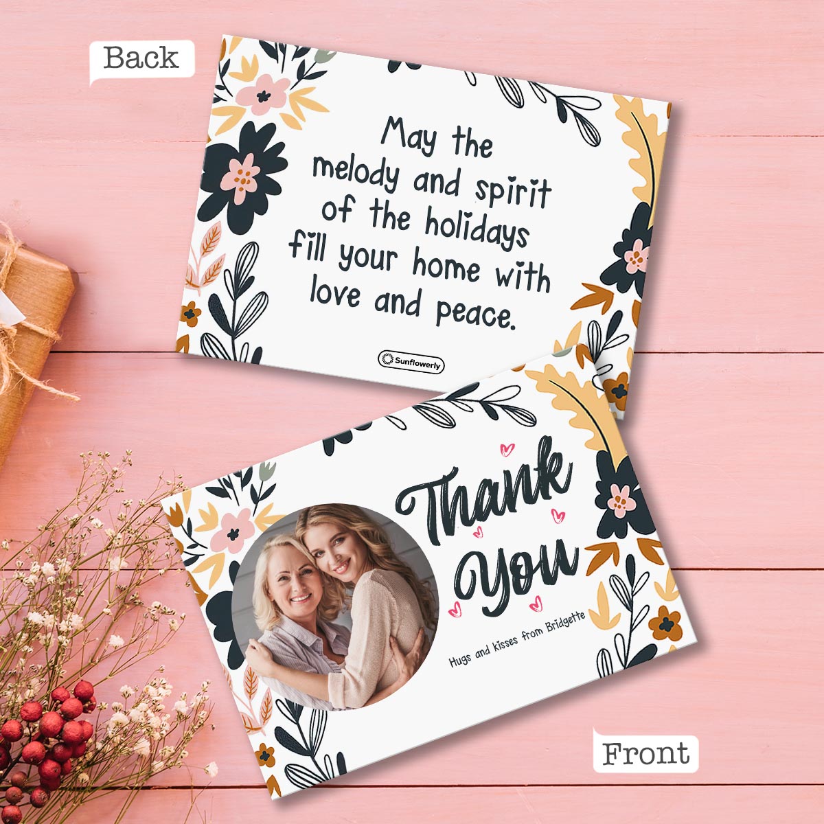 I Love You / Thank you - Personalized Greeting Card