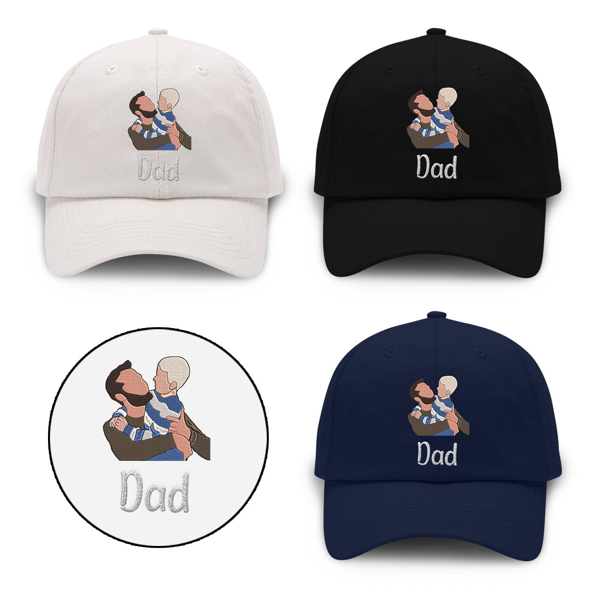 Custom 2D Photo - Personalized Father Embroidered Classic Cap