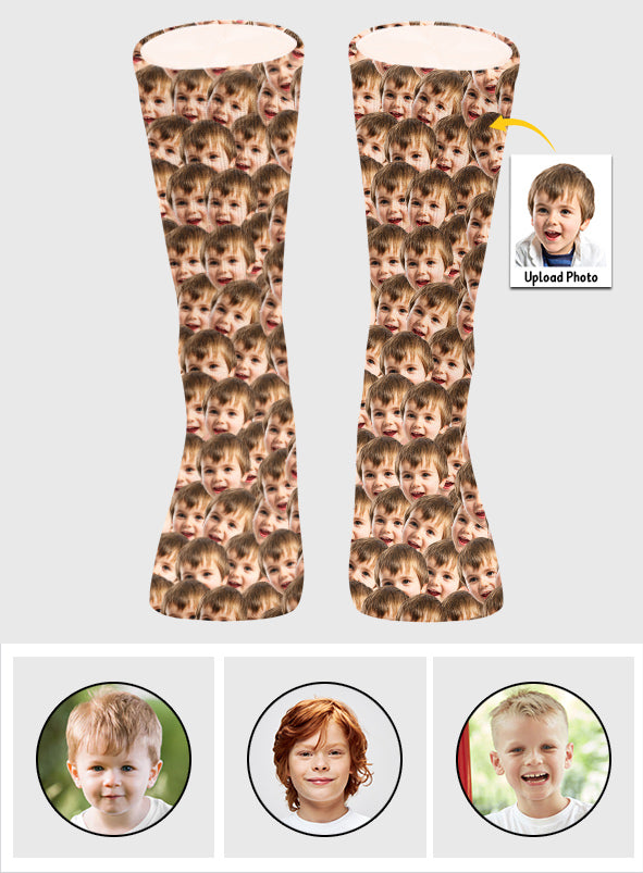 Customizable Printed Face - Personalized Son Socks