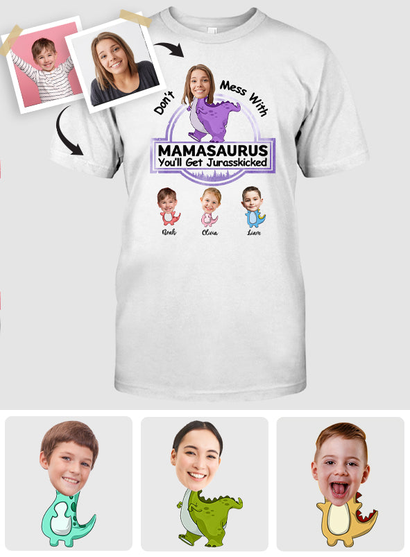 Don't Mess With Mamasaurus Jurasskicked - Personalized Mother T-shirt And Hoodie