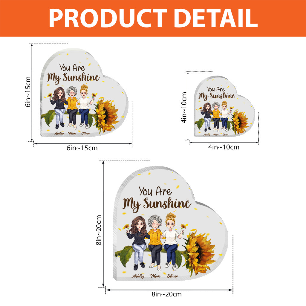 You Are My Sunshine - Personalized Mother's Day Mother Custom Shaped Acrylic Plaque