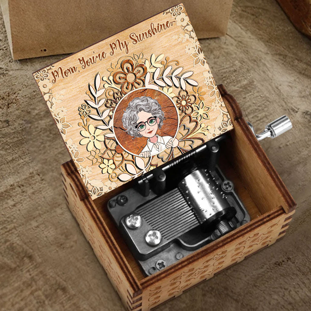 You Are My Sunshine - Personalized Mother's Day Mother Hand Crank Music Box