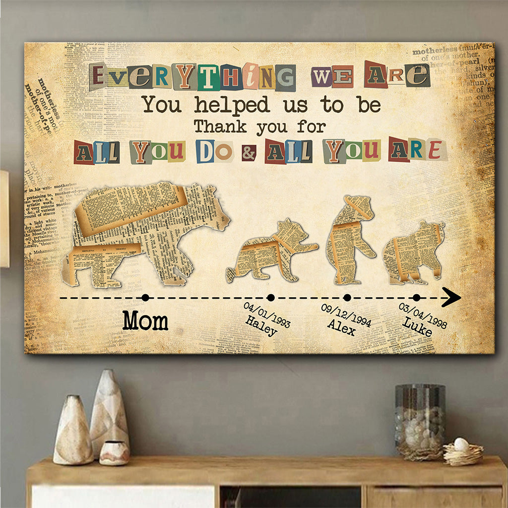 Everything We Are - Personalized Mother's Day Mother Canvas And Poster