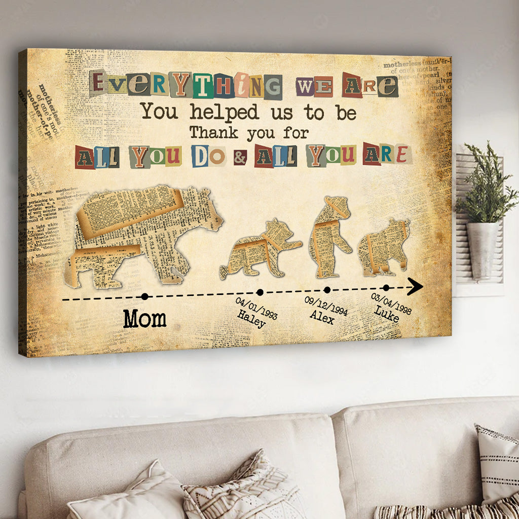Everything We Are - Personalized Mother's Day Mother Canvas