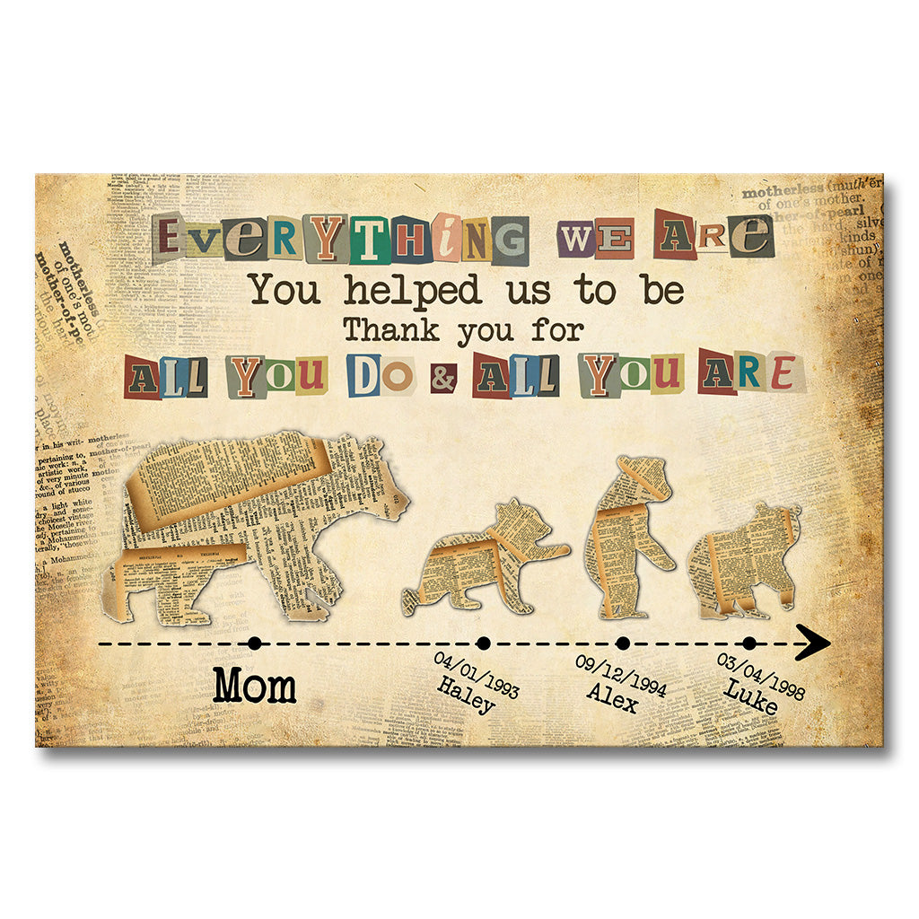 Everything We Are - Personalized Mother's Day Mother Canvas And Poster