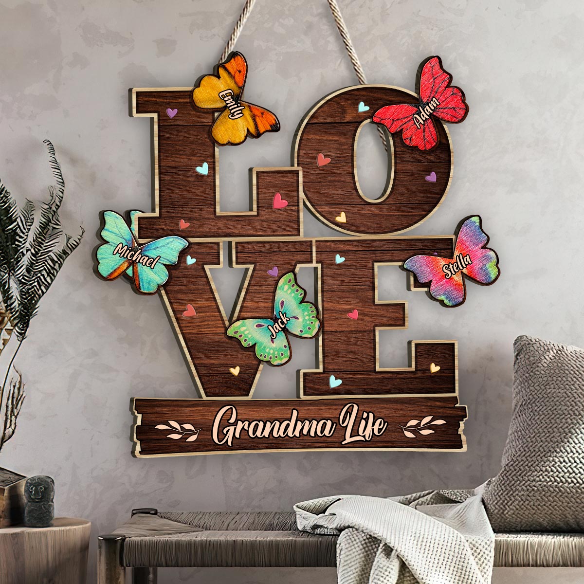 Love - Personalized Mother's Day Grandma Wood Sign