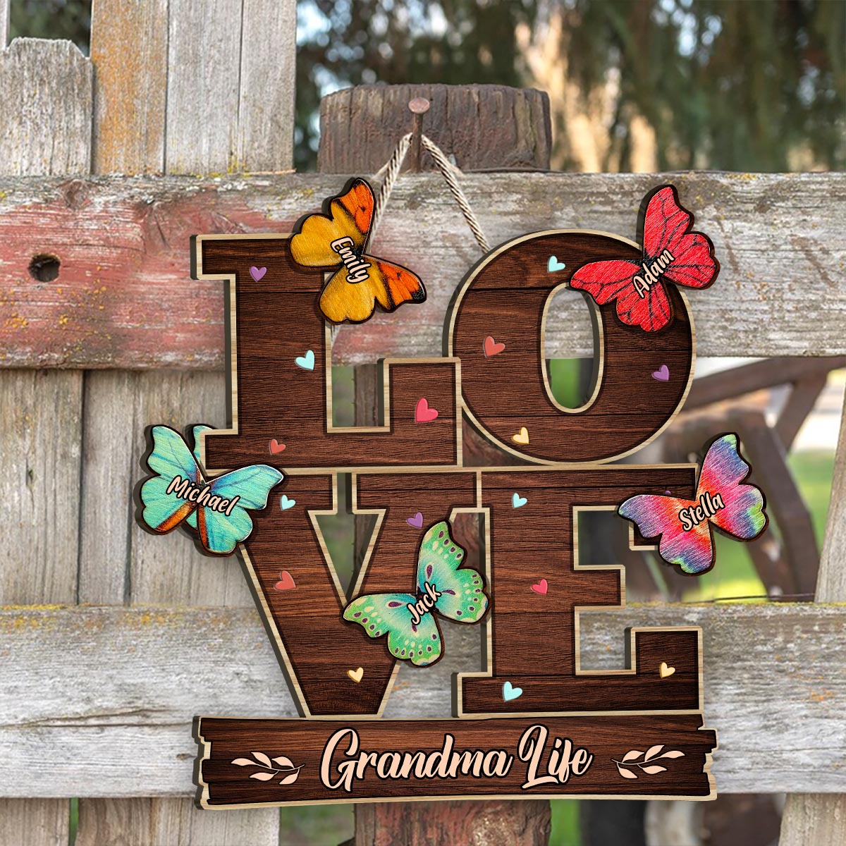 Love - Personalized Mother's Day Grandma Wood Sign