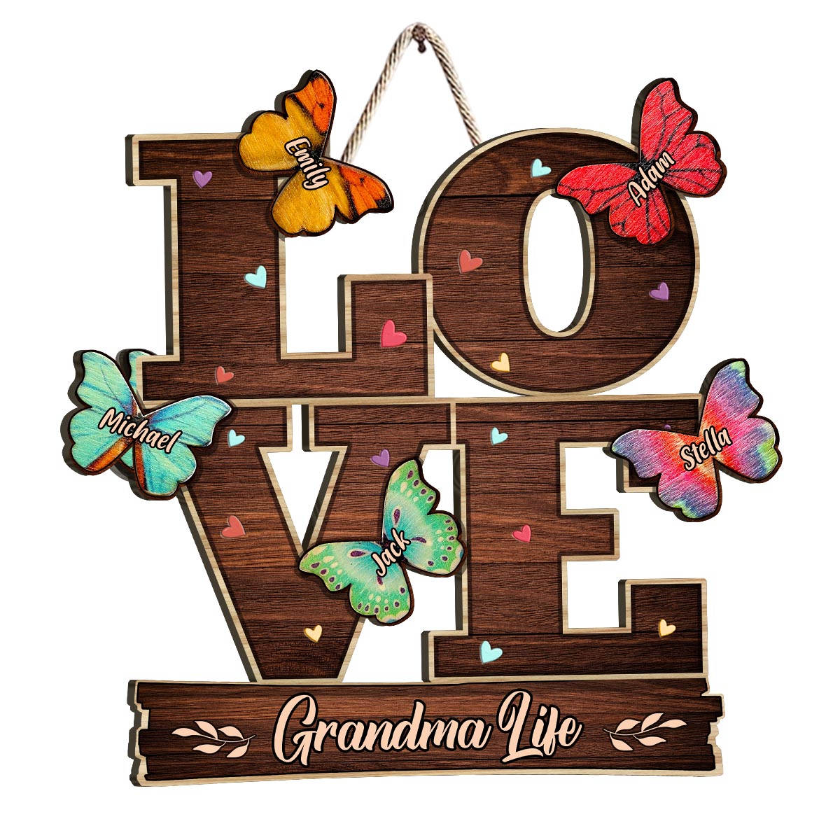 Love - Personalized Mother's Day Grandma Wood Sign