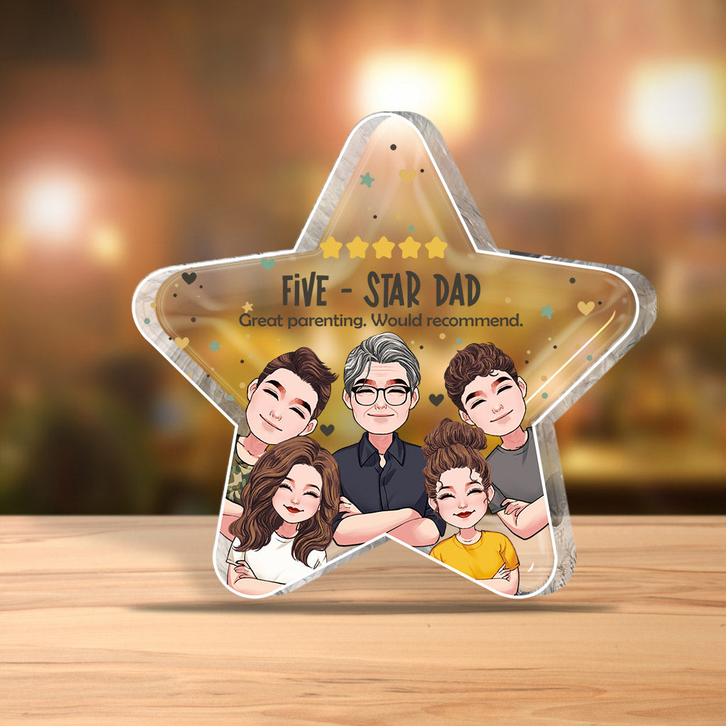 Five-star Dad - Personalized Father Custom Shaped Acrylic Plaque