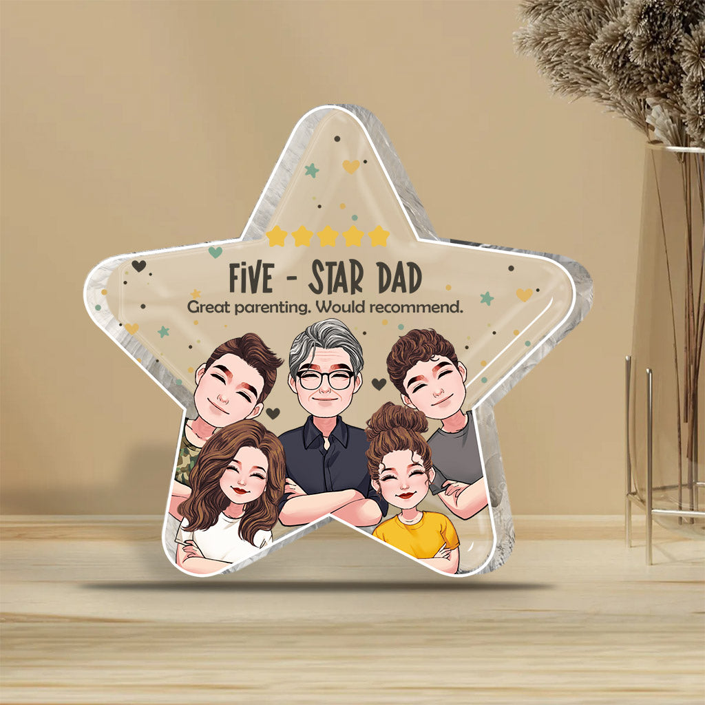 Five-star Dad - Personalized Father Custom Shaped Acrylic Plaque