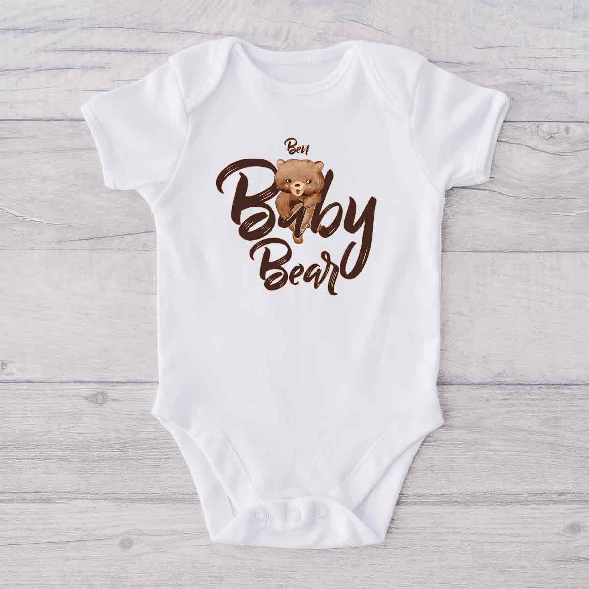 Papa Bear Baby Bear - Personalized Father T-shirt And Baby Onesie