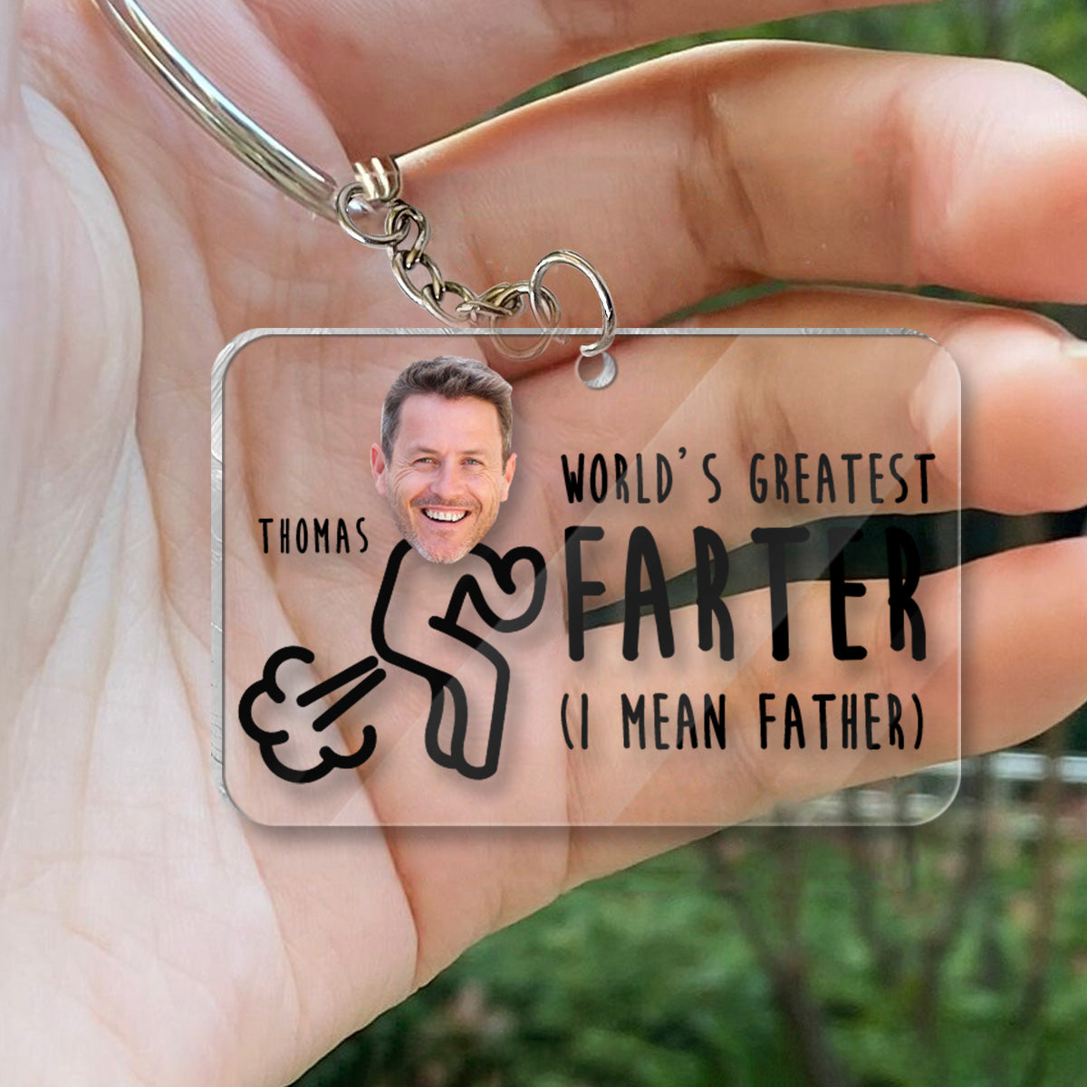 World’s Greatest Farter - Personalized Father Transparent Keychain