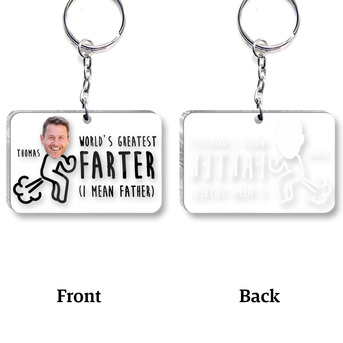 World’s Greatest Farter - Personalized Father Transparent Keychain