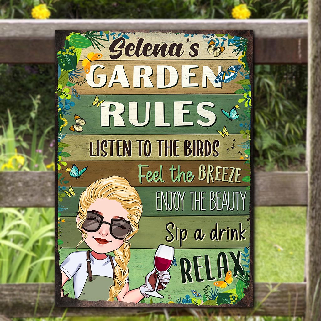 And Into The Garden I Go - Personalized Gardening Rectangle Metal Sign