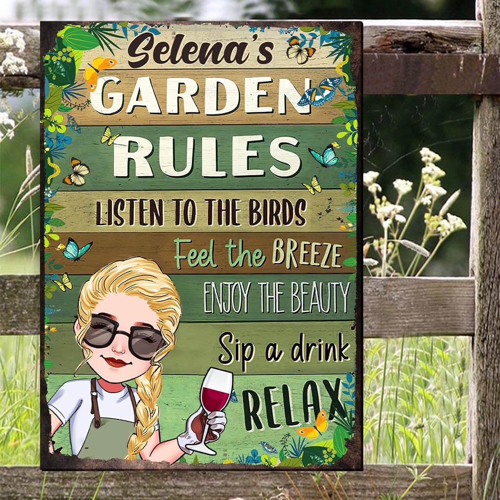 And Into The Garden I Go - Personalized Gardening Rectangle Metal Sign