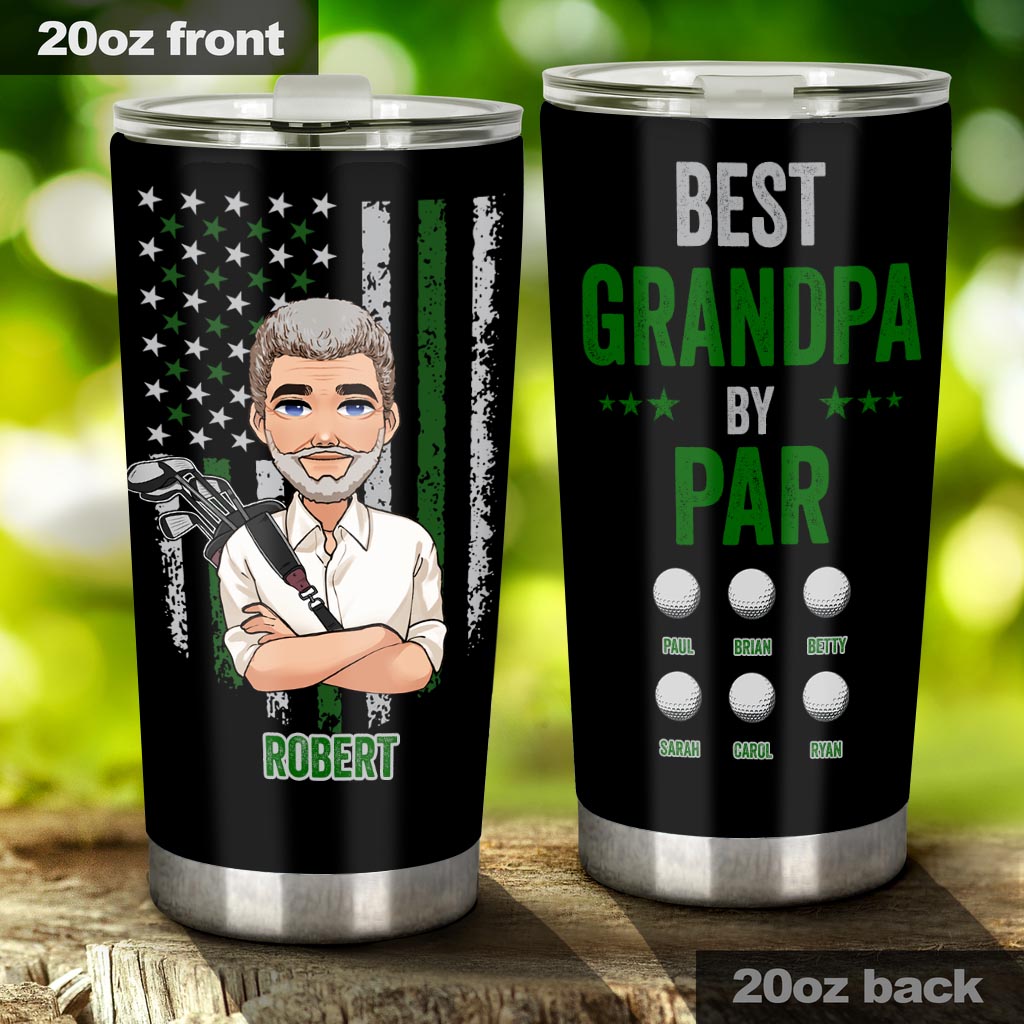 Best Grandpa By Par - Personalized Grandpa Tumbler