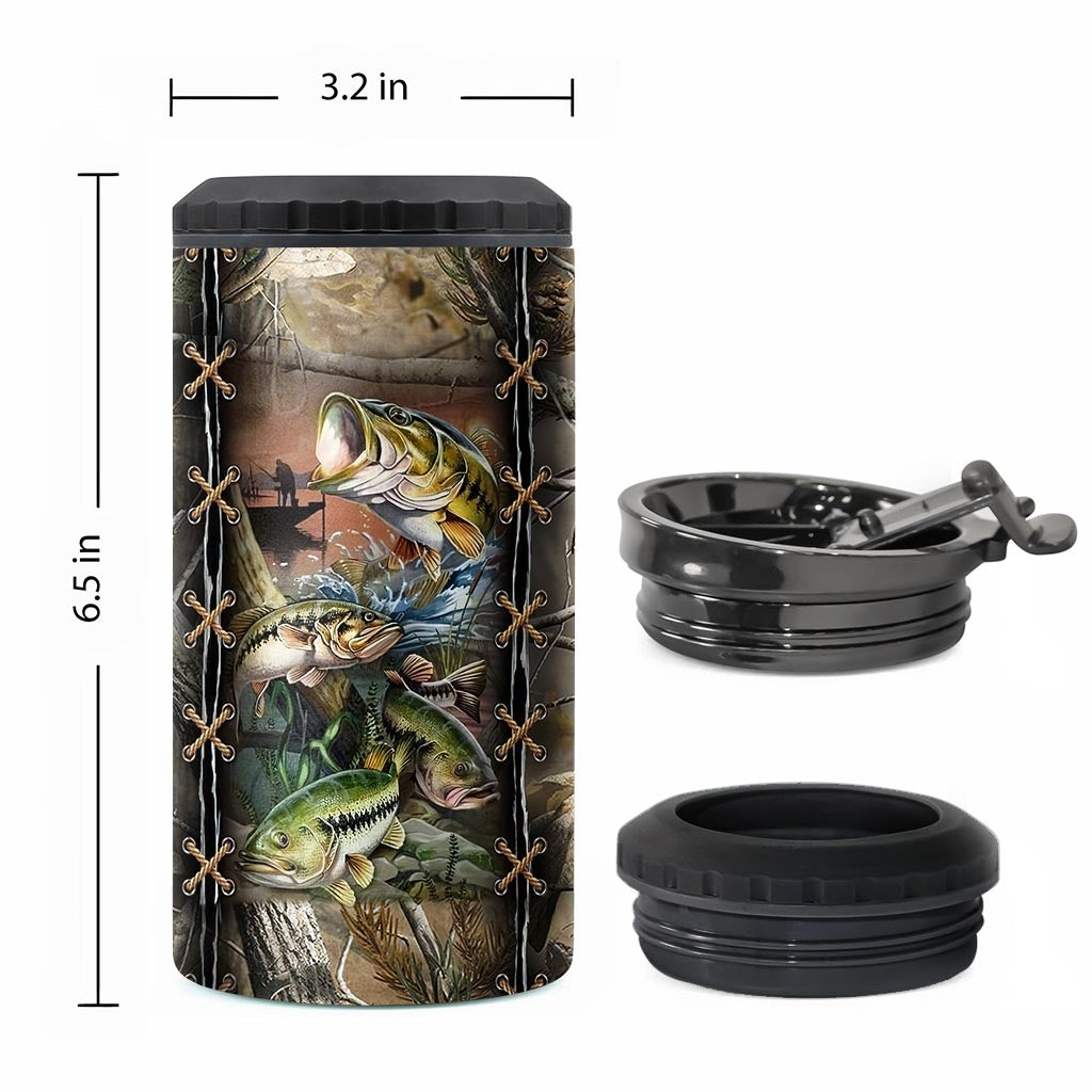 Born To Fish Forced To Work - Personalized Fishing Can Cooler