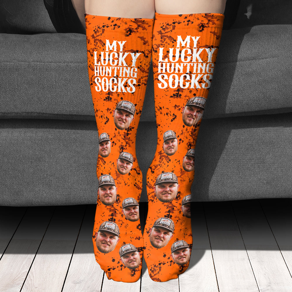 Lucky Hunting Socks Orange - Personalized Hunting Socks