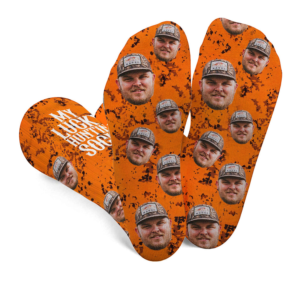 Lucky Hunting Socks Orange - Personalized Hunting Socks