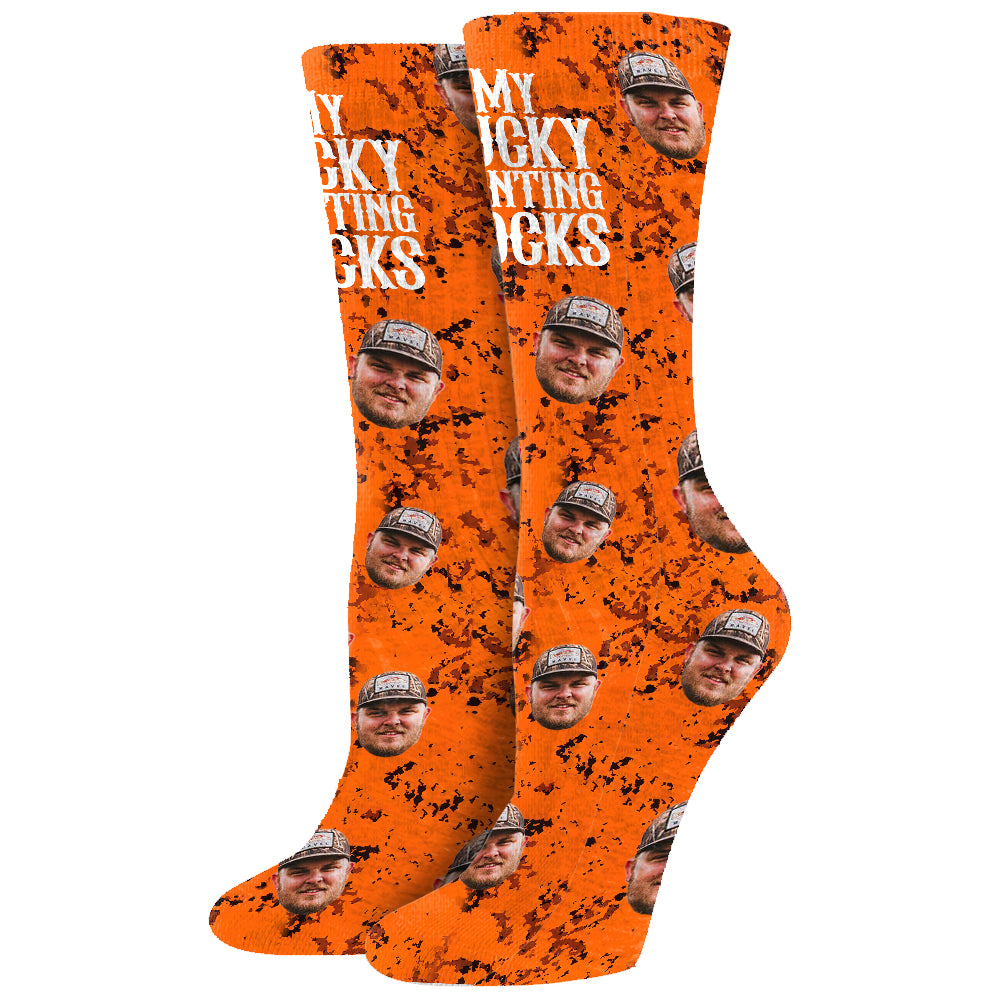 Lucky Hunting Socks Orange - Personalized Hunting Socks