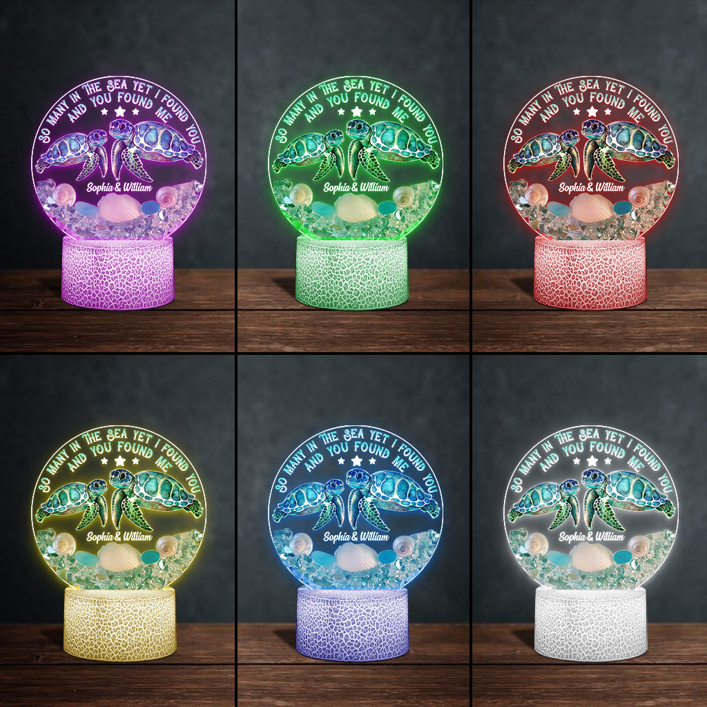So Many In The Sea - Personalized Turtle Shaped Plaque Light Base