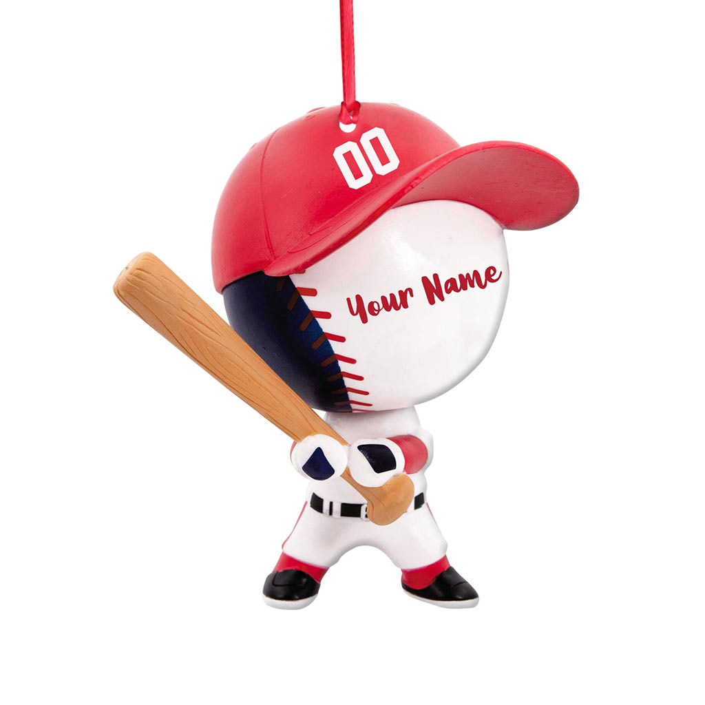 Baseball Figure - Personalized Christmas Baseball Ornament (Printed On Both Sides)