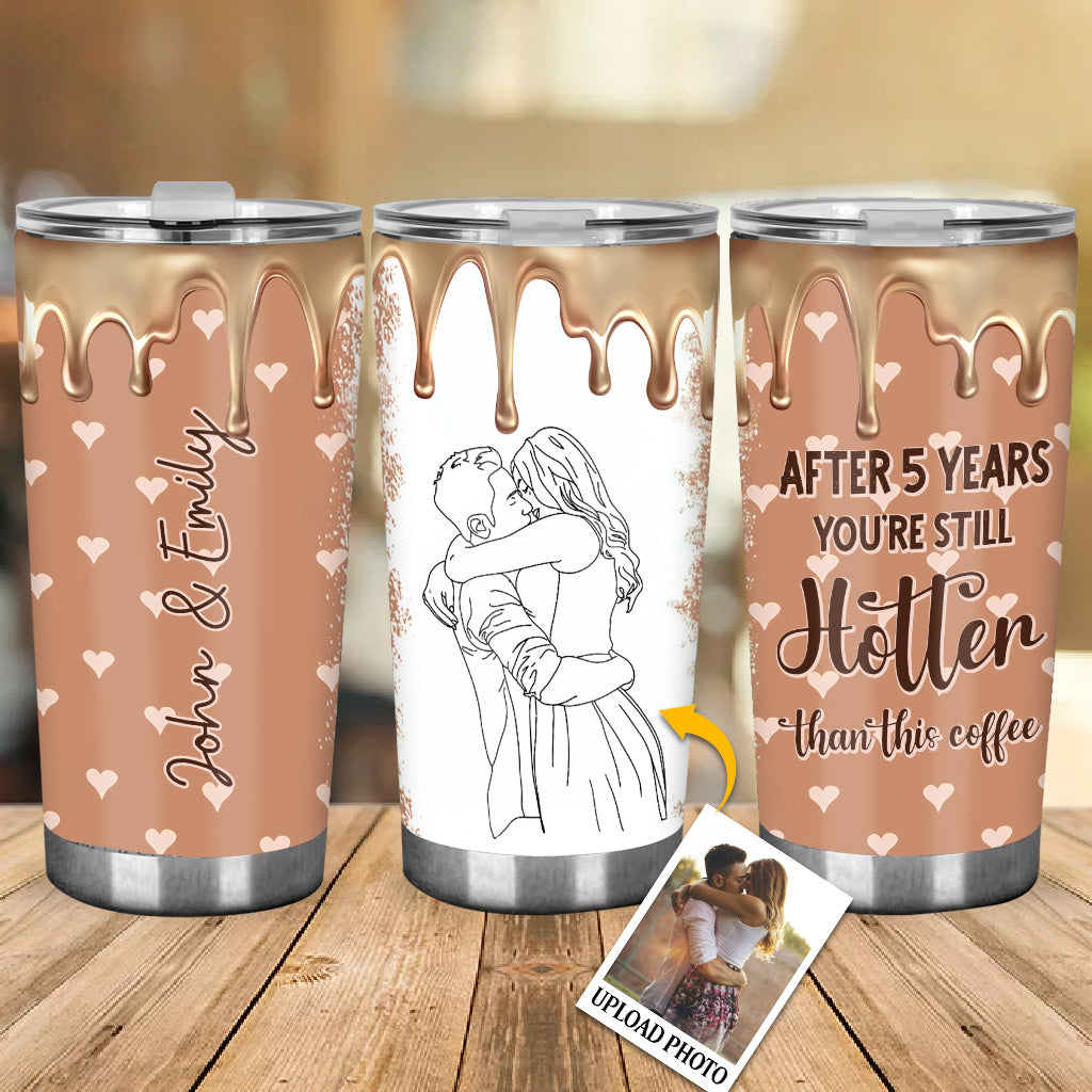 Hotter Than This Coffee - Personalized Couple Tumbler