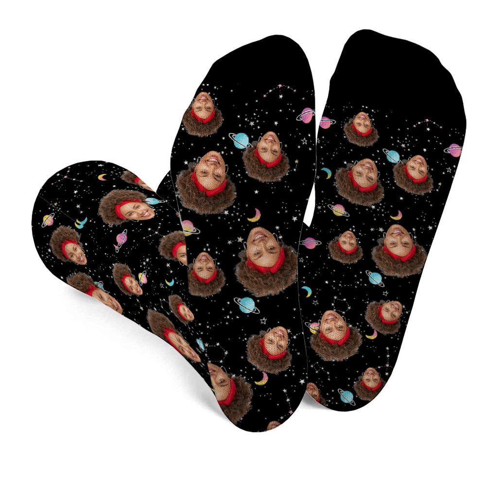 Custom Face Galaxy - Personalized Daughter Socks