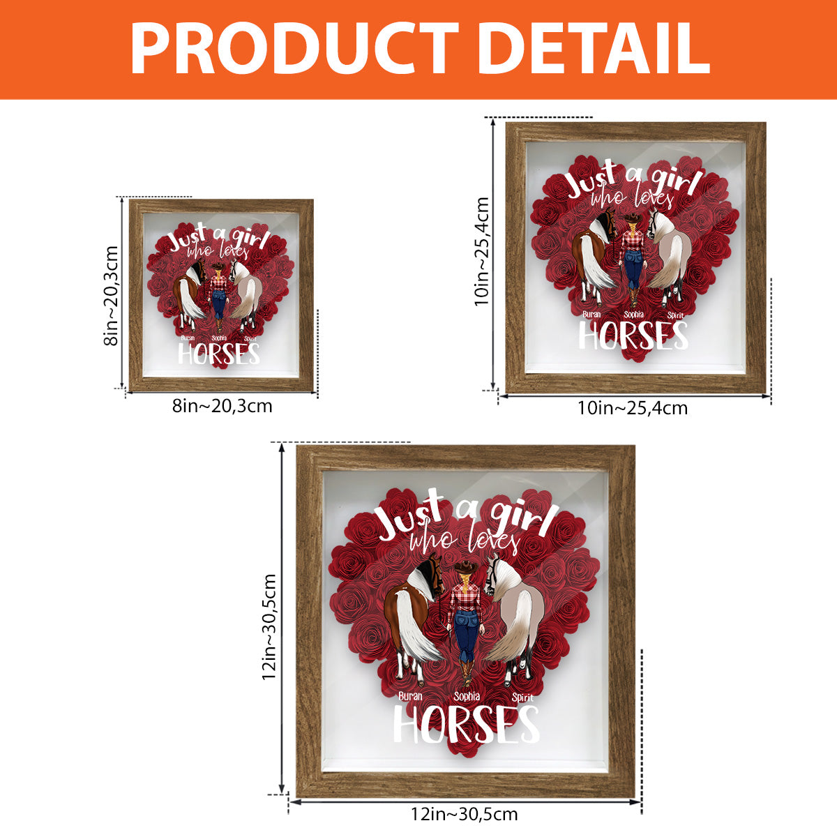 Just A Girl Who Loves Horses - Personalized Horse Flower Shadow Box