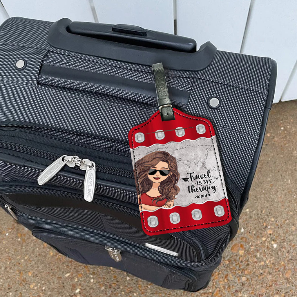It's Time For New Adventure Custom Personalized Travelling Lover Leather Luggage Tag
